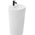 Раковина напольная Weltwasser WW Leerbach 10000005491 4646 GL-WT 46 глянцевая белая, круглая, моноблок, фаянс