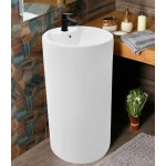 Раковина напольная Weltwasser WW Leerbach 10000005491 4646 GL-WT 46 глянцевая белая, круглая, моноблок, фаянс