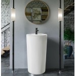 Раковина напольная Weltwasser WW Leerbach 10000005491 4646 GL-WT 46 глянцевая белая, круглая, моноблок, фаянс