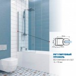 Шторка для ванны Kubele DE020P601 75х150 см, профиль хром блестящий, стекло прозрачное