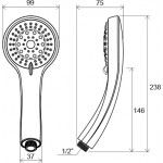Душевая лейка Ravak 952.00 5 функций