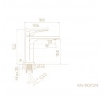 Смеситель для раковины Knotlor SLIDE вороненая сталь KN-80/GM