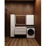 Тумба с раковиной Style Line Бергамо Мини 90 Люкс Plus подвесная белая СС-00002364/СС-00002360