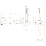 Смеситель для ванны с душем Knotlor ELIXIR бронза SS-32/RB