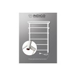 Полотенцесушитель электрический Indigo Hit с полкой 80x50 скрытое подключение справа матовый белый LHE80-50WMR