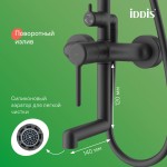 Душевая система IDDIS Aiger с тропическим душем и изливом черный матовый AIGBL3Fi06