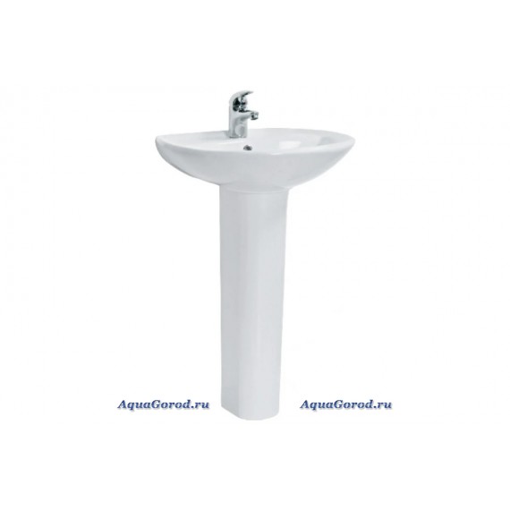 Раковина Sanita Аттика 48 глянцевая белая с пьедесталом PD.FS/Attica_24/N/WHT.G/S1