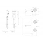 Смеситель для ванны и душа BelBagno ИСТОЧНИК (ACQUA) с ручным душем, шлангом и держателем ACQUA-VASM/DFS-CRM