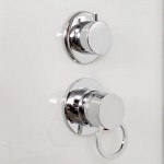 Душевая кабина DTO 110х80, LED закрытая с крышей хром стекло матовое с узором EM1511LLED