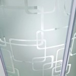 Душевая кабина DTO 110х80, LED закрытая с крышей хром стекло матовое с узором EM1511LLED