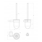 Ёршик для унитаза CEZARES STYLUS подвсеной нержавеющая сталь/стекло хром STYLUS-TBS-V-01