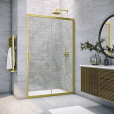 Душевая дверь в нишу Vegas-Glass Novo 105 раздвижная прозрачное стекло профиль золото ZP NOVO h2000 105 03 01