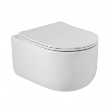 Унитаз подвесной BelBagno Soft-Tor безободковый смыв торнадо с сиденьем микролифт BB084CH-TOR/SC