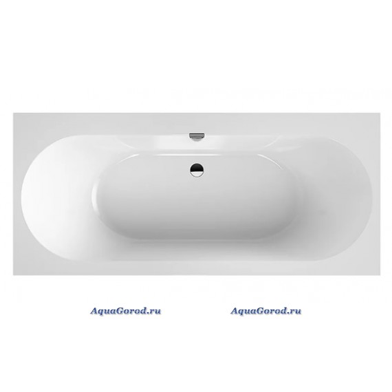 Акриловая ванна Villeroy & Boch Oberon 2.0 UBQ180OBR2DV-01 180x80 см, встраиваемая, цвет альпийский белый, на ножках, со сливом-переливом