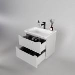 Тумба с раковиной Style Line Марелла 60 подвесная белая матовая СС-00002404/СС-00002367