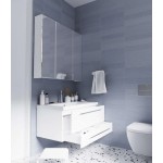 Тумба с раковиной 1MarKa Соната 75х48 с 2 ящиками белый глянец У51041/У22677
