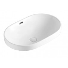 Раковина Orange B05-600W 60 глянцевая белая, овальная, встраиваемая сверху