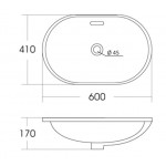 Раковина Orange B05-600W 60 глянцевая белая, овальная, встраиваемая сверху