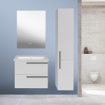 Тумба с раковиной ASB-Mebel Тида 60 глянцевая белая, раковина Santek Миранда 60 см 11033/1703