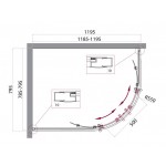Душевой уголок BelBagno Uno -195 RH 2 120/80 C Cr стекло прозрачное