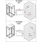 Душевая кабина Esbano CKR 100х80 раздвижная с крышей матовое стекло профиль хром ESKB108CKR