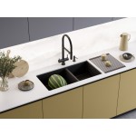 Мойка кухонная Omoikiri Taki 85-2-LB-U/IF Side GB из нержавеющей стали графит 4997039