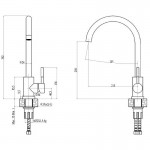  Смеситель для кухни Haiba матовая сталь HB70304-3