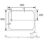 Душевой поддон ABBER 90х80 прямоугольный акриловый белый AD3C098
