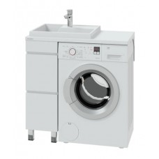Тумба с раковиной СаНта Марс 29 L под стиральную машину, напольная, 2 ящика