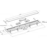 Душевой трап (лоток) Plastbrno 85 см, решетка графит, с сифоном, под плитку SZA985M
