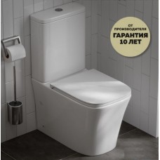 Унитаз-компакт Baniera Халкида Торнадо 3.0 безободковый с быстросъемным сиденьем микролифт, 620х340х770, B12004