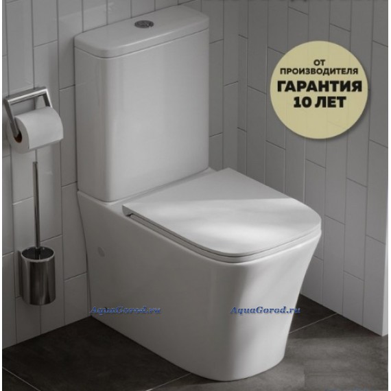 Унитаз-компакт Baniera Халкида Торнадо 3.0 безободковый с быстросъемным сиденьем микролифт, 620х340х770, B12004