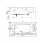 Ванна чугунная Wotte Comfort 1700х750х462 c отверстиями для ручек БП-э00д1476 Ванна чугунная Wotte Comfort 1700х750х462 c отверстиями для ручек БП-э00д1476