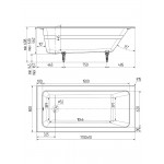 Ванна чугунная Wotte Line 170x80х462 БП-э00д1473
