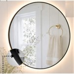 Зеркало Baniera Спарта D800 LED Black с подсветкой, круглое, сенсор B25001