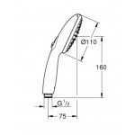 Ручной душ GROHE Tempesta 110, 7,4 л/мин, 2 режима, хром 26161003