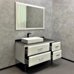 Тумба с раковиной Comforty Империя-120 белая с графитовой столешницей и накладной раковиной 00-00013788CF Тумба с раковиной Comforty Империя-120 белая с графитовой столешницей и накладной раковиной 00-00013788CF