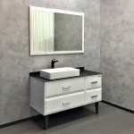 Тумба с раковиной Comforty Империя-120 белая с графитовой столешницей и накладной раковиной 00-00013788CF Тумба с раковиной Comforty Империя-120 белая с графитовой столешницей и накладной раковиной 00-00013788CF