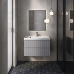 Тумба с раковиной AQUAme S1 80 подвесная, 2 ящика, серая AQM900180GM/10.170.00800.001
