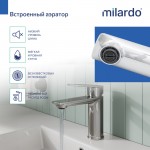 Смеситель для раковины Milardo Поли (Poli) хром глянцевый POLSB00M01