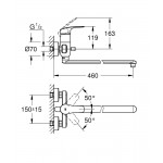 Смеситель для ванны Grohe Eurosmart с длинным поворотным изливом глянцевый хром 23992003 Смеситель для ванны Grohe Eurosmart с длинным поворотным изливом глянцевый хром 23992003