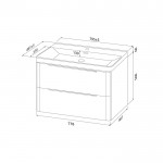 Тумба с раковиной Iddis Клауд Икс (Cloud X) 80 подвесная белый глянец CLX80W0i95K