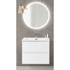 Комплект мебели BelBagno Etna 80 тумба с раковиной + зеркало bianco lucido ETNA-800-2C-SO-BL-P/BB-8099-80/SPC-RNG-700-LED-TCH-WARM
