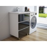 Тумба с раковиной Эстет Dallas Luxe 140 L напольная 3 ящика белая левая ФР-00002922