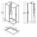 Душевая кабина Loranto NEO 120x80x190 низкий поддон прозрачное стекло профиль черный-матовый CS-21813