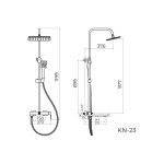 Душевая система Knotlor Stable со смесителем белый матовый KN-23/WY Душевая система Knotlor Stable со смесителем белый матовый KN-23/WY