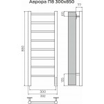 Полотенцесушитель TERMINUS Аврора электрический П8 300х850 хром 4670078541833