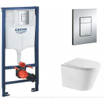 Инсталляция Grohe Rapid SL 3 в 1 с кнопкой смыва + Унитаз подвесной Baniera Афина Торнадо Invisible с сиденьем SoftClose 38772001/BW23 Инсталляция Grohe Rapid SL 3 в 1 с кнопкой смыва + Унитаз подвесной Baniera Афина Торнадо Invisible с сиденьем SoftClose 38772001/BW23