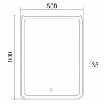 Зеркало Emmy Моника 50х80 с LED-подсветкой, белое 250650