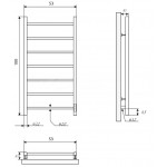 Полотенцесушитель электрический Двин J Neo 100/50 100x55 см, подключение справа, слева, полированный хром, лесенка 4657763755249